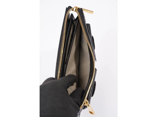 Marc Jacobs Reißverschluss-Clutch-Geldbörse aus schwarzem Leder - Ansicht 16