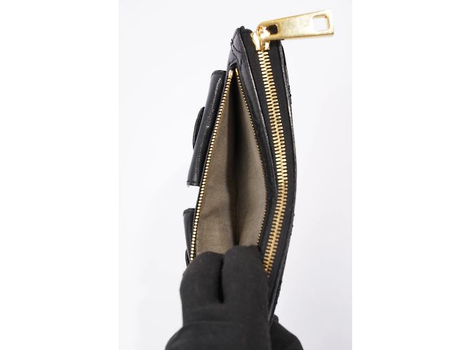 Marc Jacobs Reißverschluss-Clutch-Geldbörse aus schwarzem Leder - Ansicht 17