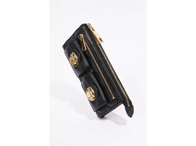 Marc Jacobs Reißverschluss-Clutch-Geldbörse aus schwarzem Leder - Ansicht 6
