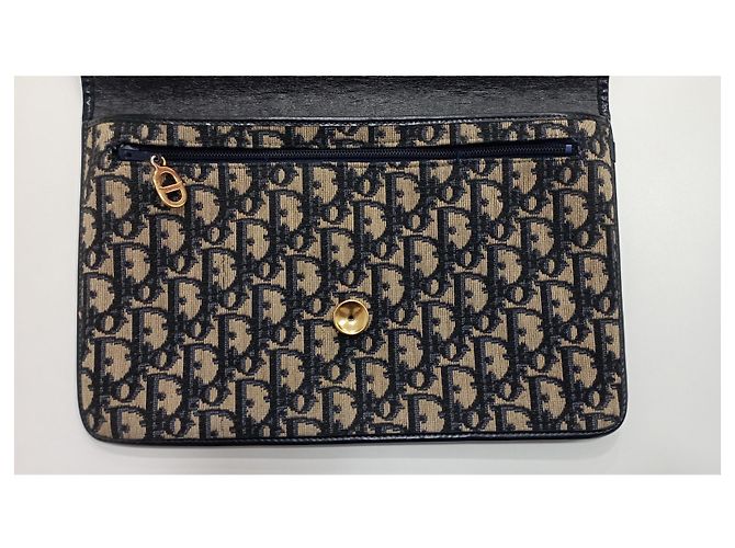 30 Montaigne Pochette Dior Oblique Monogram Beige Blu Navy - vista 2