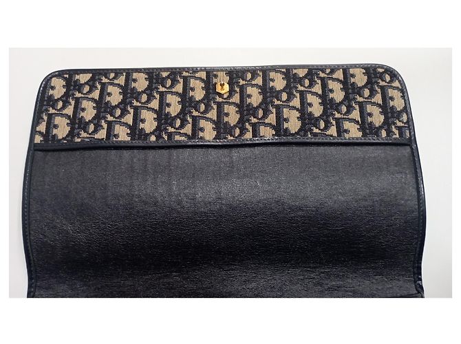 30 Montaigne Pochette Dior Oblique Monogram Beige Blu Navy - vista 7