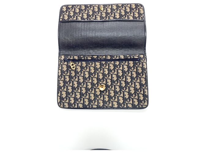30 Montaigne Pochette Dior Oblique Monogram Beige Blu Navy - vista 8