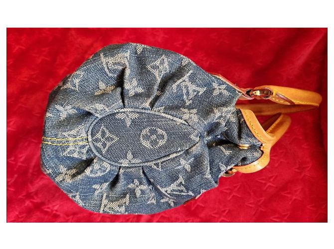 Louis Vuitton Luis vuitton blu denim plissettato - vista 4