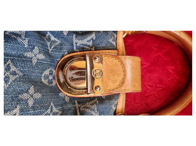 Louis Vuitton Luis vuitton blu denim plissettato - vista 6