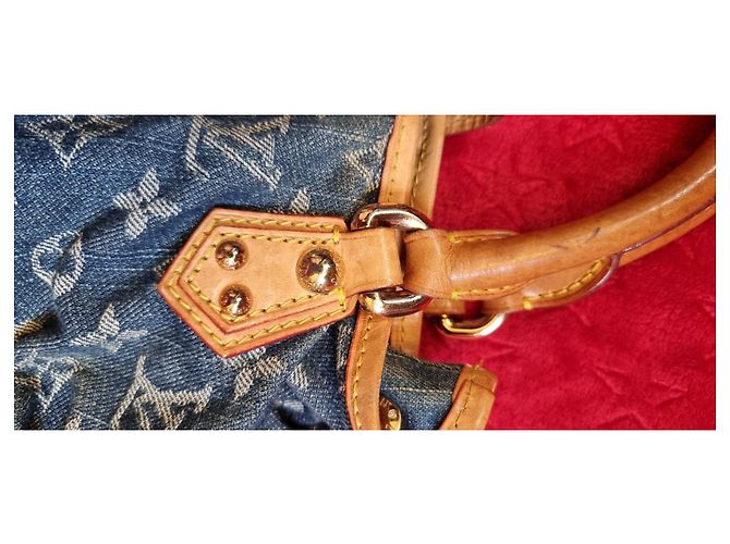 Louis Vuitton Luis vuitton blu denim plissettato - vista 7