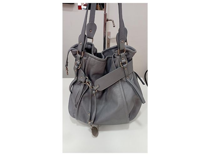 Autre Marque Borsa a secchiello Lamarthe in pelle grigia Grigio - vista 2