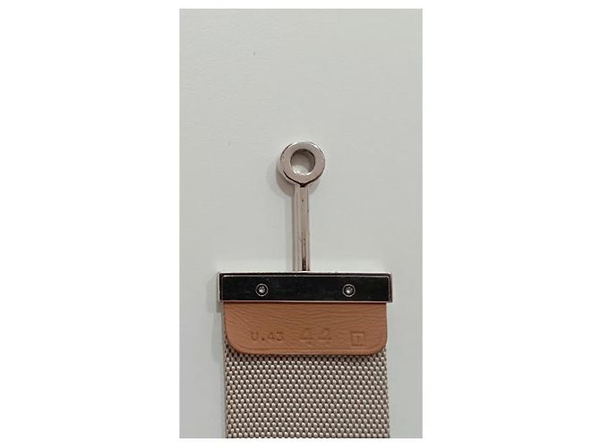 Cinturón Hermès de lona beige Gris - vista 4