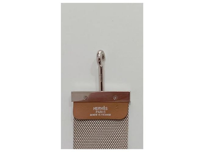 Cinturón Hermès de lona beige Gris - vista 5