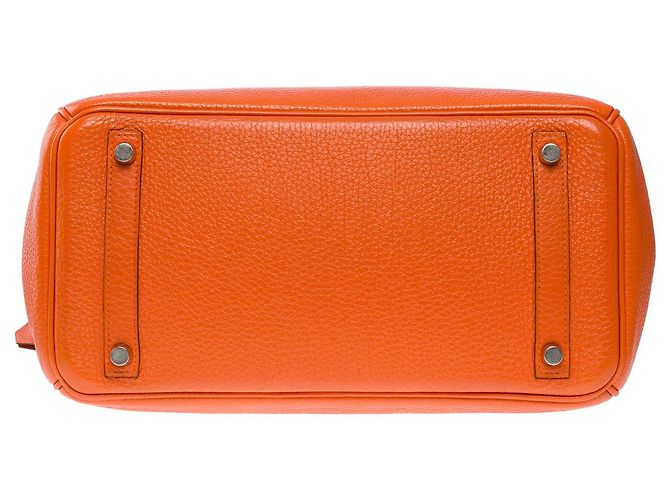 Hermès Sac HERMES Birkin 30 en Cuir Orange - 101246 - vue 10