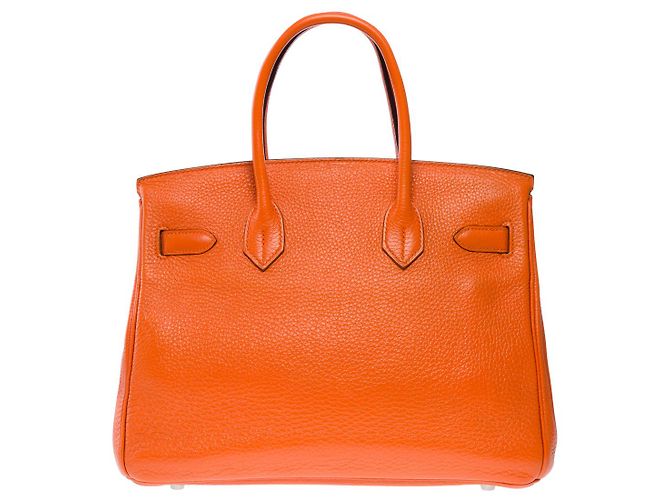 Hermès Sac HERMES Birkin 30 en Cuir Orange - 101246 - vue 3