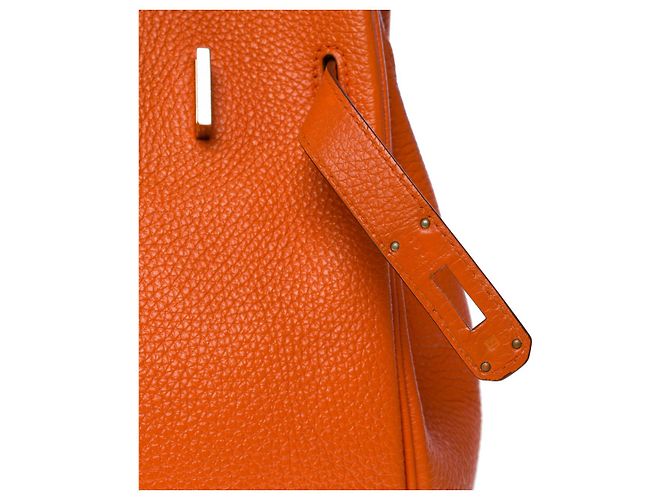 Hermès Sac HERMES Birkin 30 en Cuir Orange - 101246 - vue 7