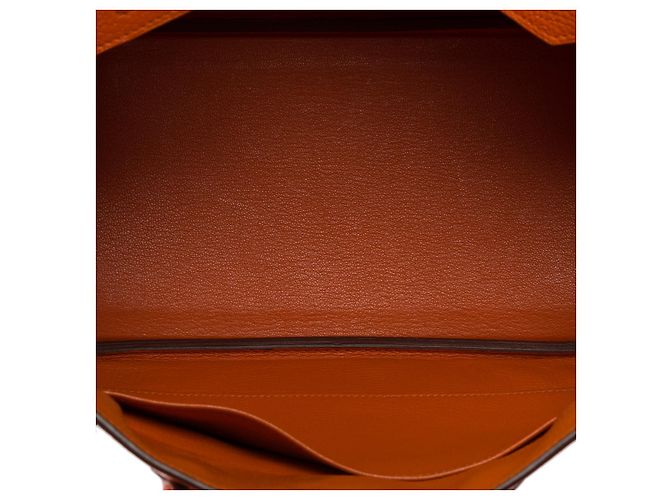 Hermès Sac HERMES Birkin 30 en Cuir Orange - 101246 - vue 8