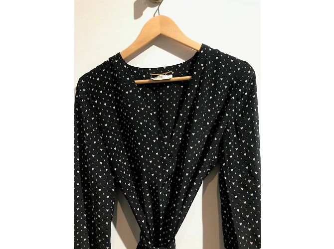 SAINT LAURENT Kleider T.FR 42 Seide Schwarz - Ansicht 3