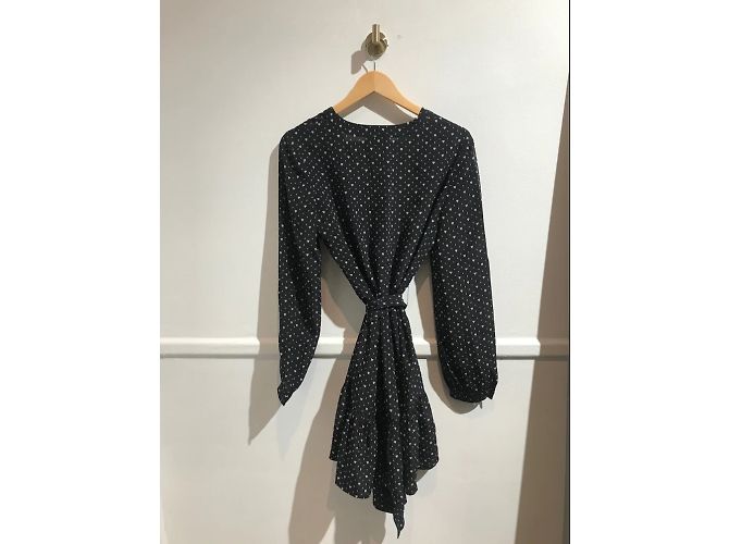 SAINT LAURENT Kleider T.FR 42 Seide Schwarz - Ansicht 4