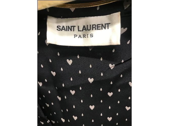 SAINT LAURENT Kleider T.FR 42 Seide Schwarz - Ansicht 5