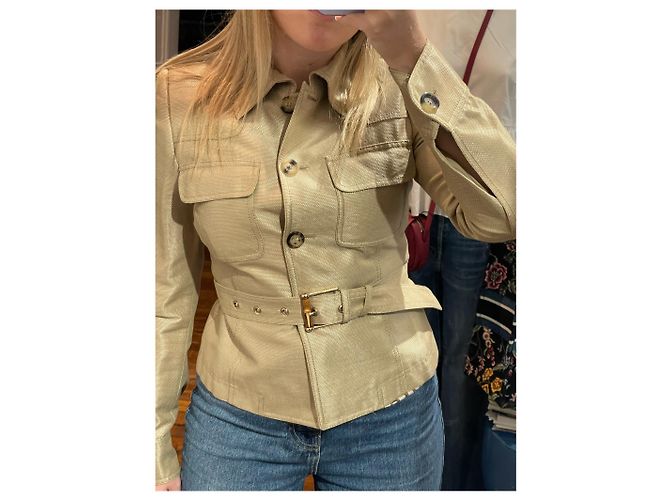 Chaquetas GUCCI T.IT 40 de algodón Beige - vista 9