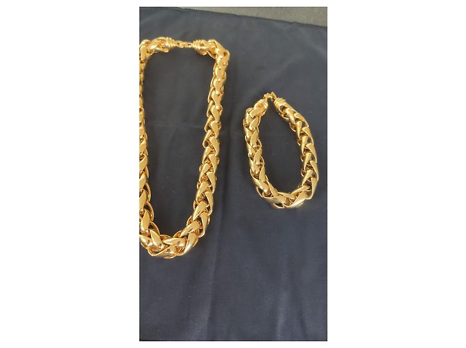 Set Christian Dior Collana e Bracciale a Catena Palma Oro D'oro - vista 2