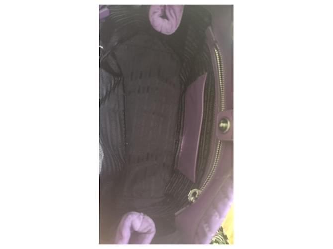 Borsa Prada Viola in Pelle e Tela Porpora - vista 4