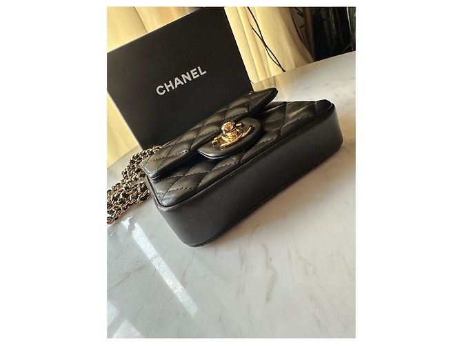 Chanel Mini Bandouliere borsa in pelle nera Nero - vista 3