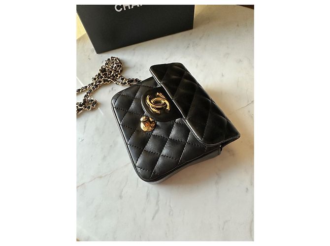 Chanel Mini Bandouliere borsa in pelle nera Nero - vista 7