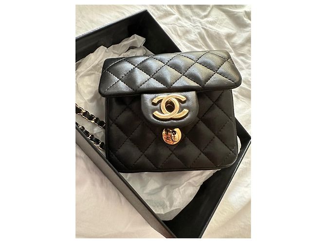 Chanel Mini Bandouliere borsa in pelle nera Nero - vista 8
