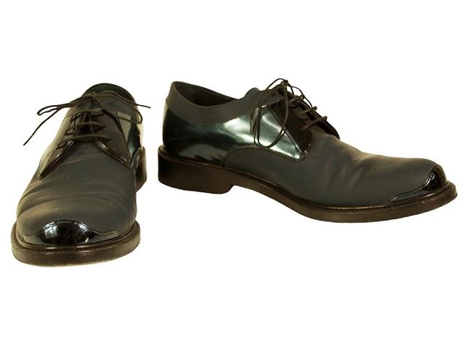 Louis Vuitton Mocassini Oxford in pelle opaca blu scuro da uomo Scarpe stringate 8 - vista 12