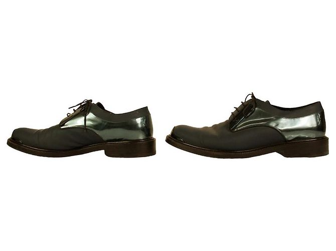 Louis Vuitton Mocassini Oxford in pelle opaca blu scuro da uomo Scarpe stringate 8 - vista 3