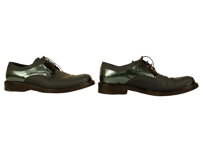 Louis Vuitton Mocassini Oxford in pelle opaca blu scuro da uomo Scarpe stringate 8 - vista 4