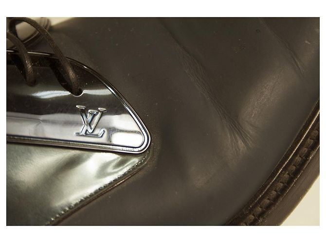 Louis Vuitton Mocassini Oxford in pelle opaca blu scuro da uomo Scarpe stringate 8 - vista 9