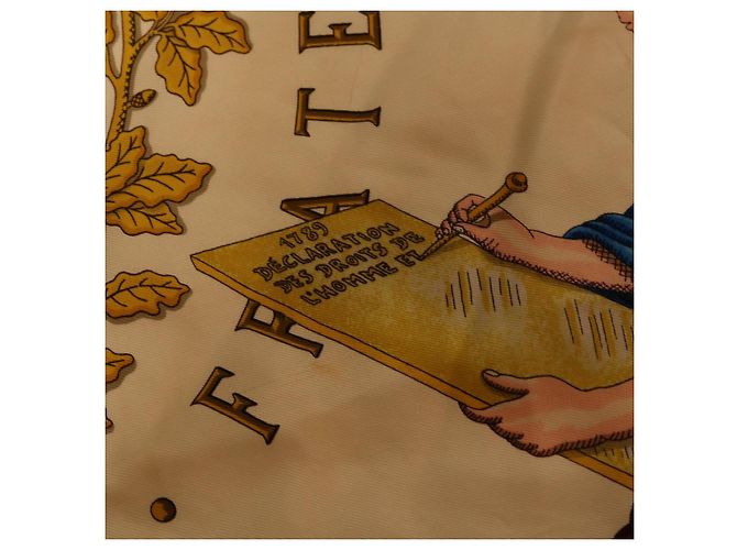 Hermès HERMES CARRE 90 LIBERTE EGALITE FRATERNITE Sciarpa Seta Rosa Aut ar9934 - vista 9