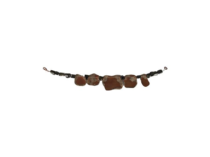 Autre Marque Collezione Privée Collana Antica in Vetro e Metallo Bronzo - vista 4