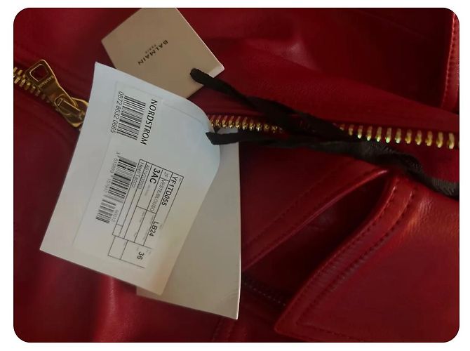 Giacca Balmain in agnello rosso - vista 3