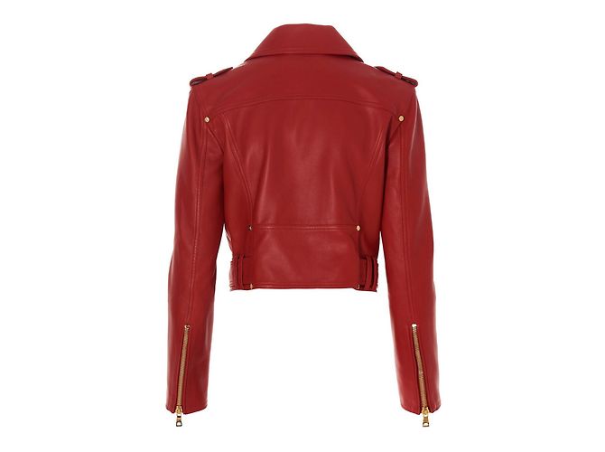 Giacca Balmain in agnello rosso - vista 5