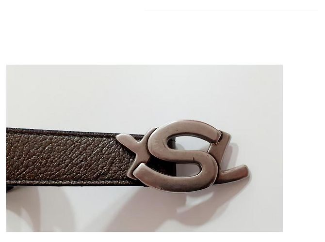 Yves Saint Laurent Ledergürtel Grau - Ansicht 5