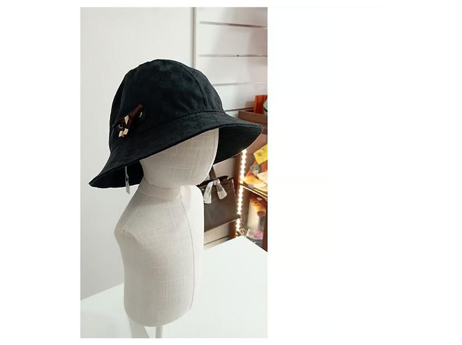 Cappello bucket Gucci monogramma GG nero - vista 2