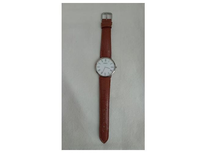 Michel Herbelin Extra Flat Unisex Uhr Stahl Leder Camel Silber Kamel - Ansicht 6