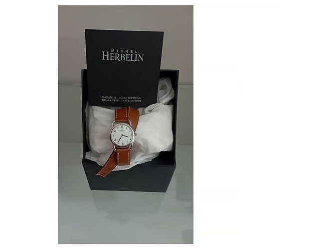 Relógio Michel Herbelin feminino aço e couro camelo Prata - vista 2