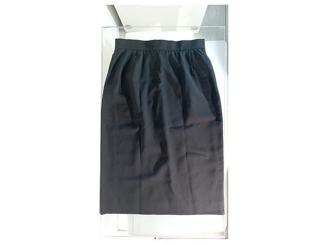 Gonna Yves Saint Laurent in lana nera Nero - vista 2