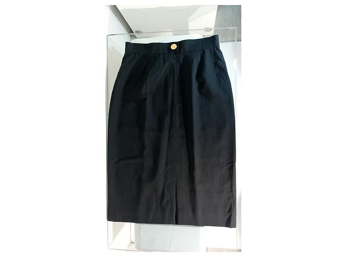 Gonna Yves Saint Laurent in lana nera Nero - vista 3