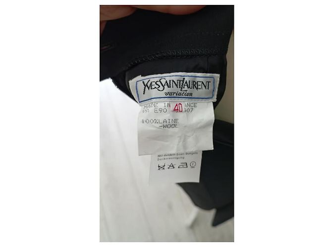 Gonna Yves Saint Laurent in lana nera Nero - vista 4