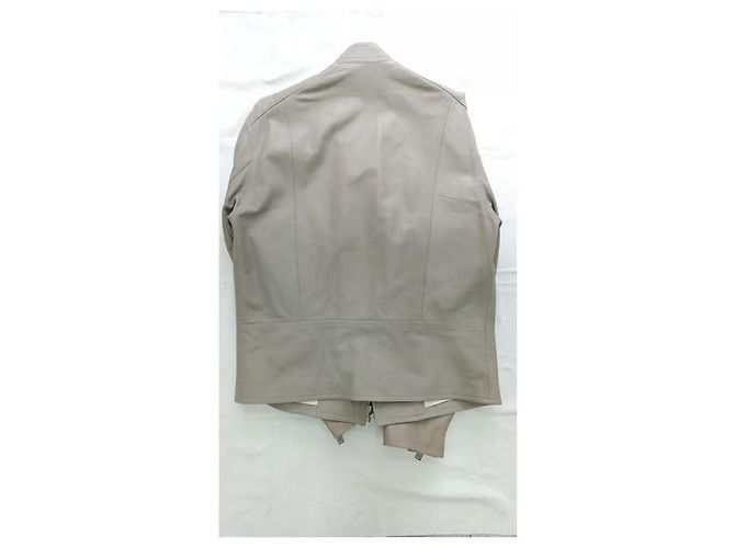 Chaqueta Aviador Louis Vuitton de Cuero Taupe Gris - vista 5