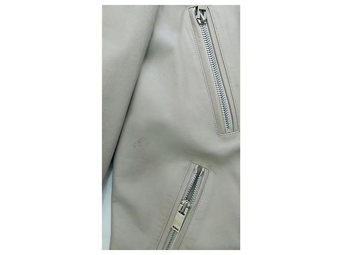 Chaqueta Aviador Louis Vuitton de Cuero Taupe Gris - vista 7