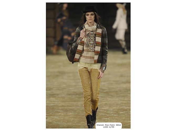Chanel & Karl Lagerfeld auf dem Laufsteg vor dem Herbst 2014 Paris-Dallas-Kaschmirpullover Mehrfarben - Ansicht 2