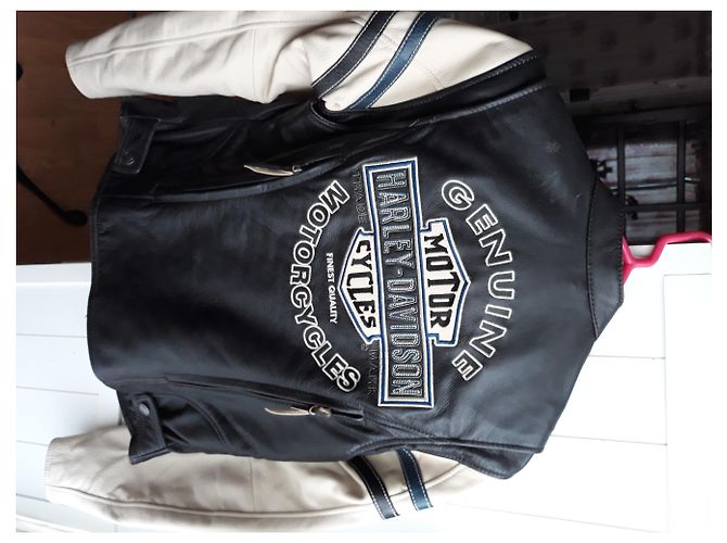 Autre Marque Harley Davidson Lederjacke Schwarz - Ansicht 2