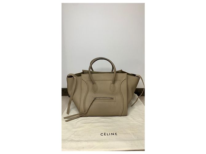 Borsa tote Céline Phantom in pelle beige - vista 2