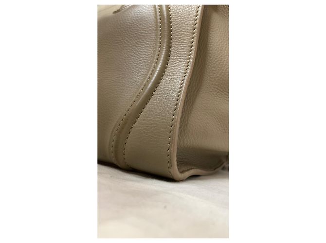 Borsa tote Céline Phantom in pelle beige - vista 6