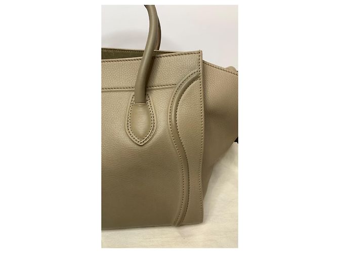 Borsa tote Céline Phantom in pelle beige - vista 7