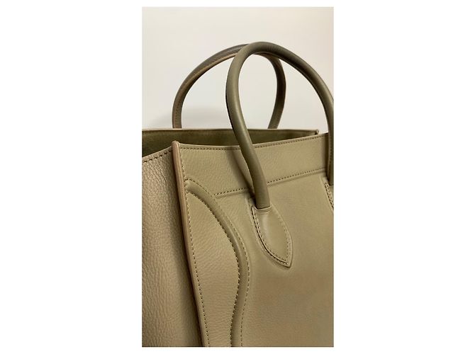 Borsa tote Céline Phantom in pelle beige - vista 9