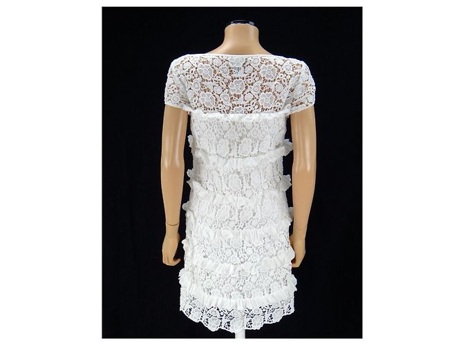 Diane Von Furstenberg DVF Häkelspitzenkleid „Arcelia“. Weiß - Ansicht 2