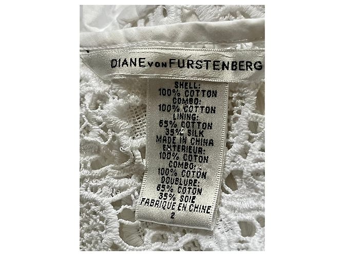 Diane Von Furstenberg DVF Häkelspitzenkleid „Arcelia“. Weiß - Ansicht 9